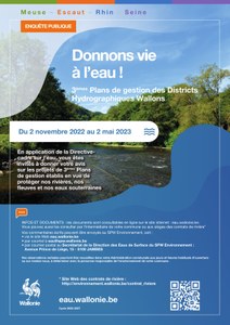 Plans de gestion des Districts Hydrographiques Wallons: enquête du 2/11 au 2/5